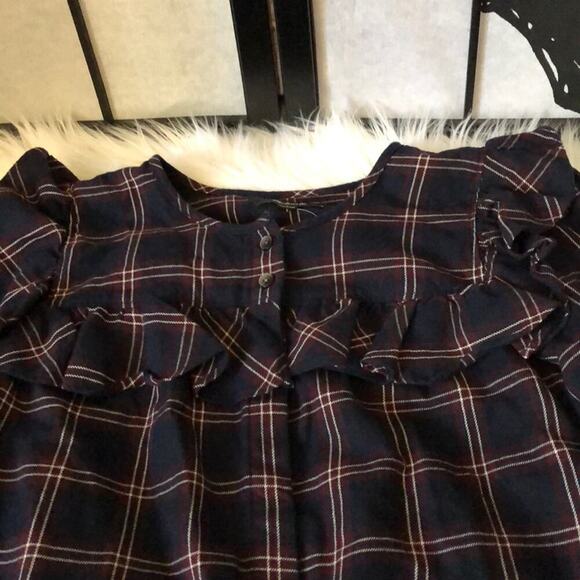 Madewell Berkshire Plaid Ruffle Yoke Top - Picture 4 of 8